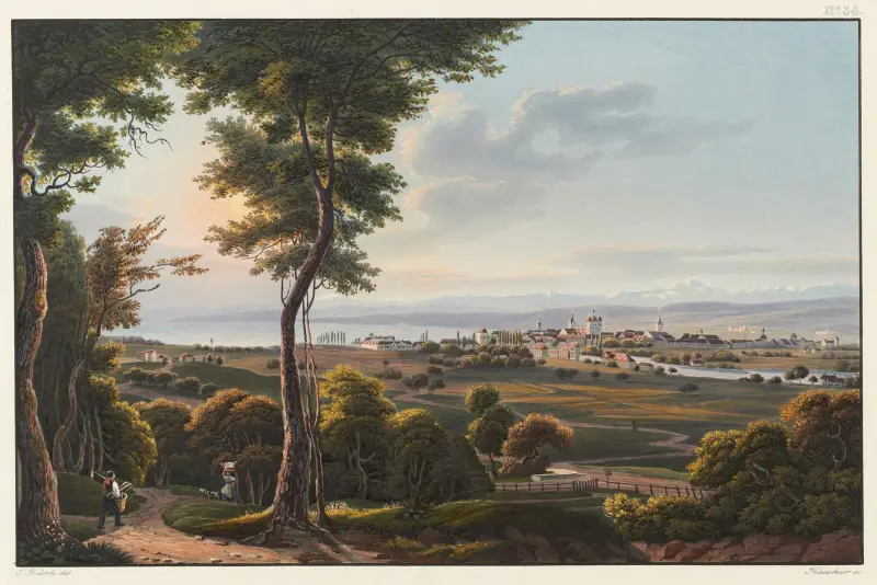 Vy över Konstanz och Bodensjön av Johann Ludwig Bleuler