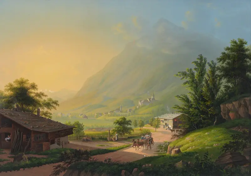 Wimmis vid Kander nära Thun av Johann Ludwig Bleuler
