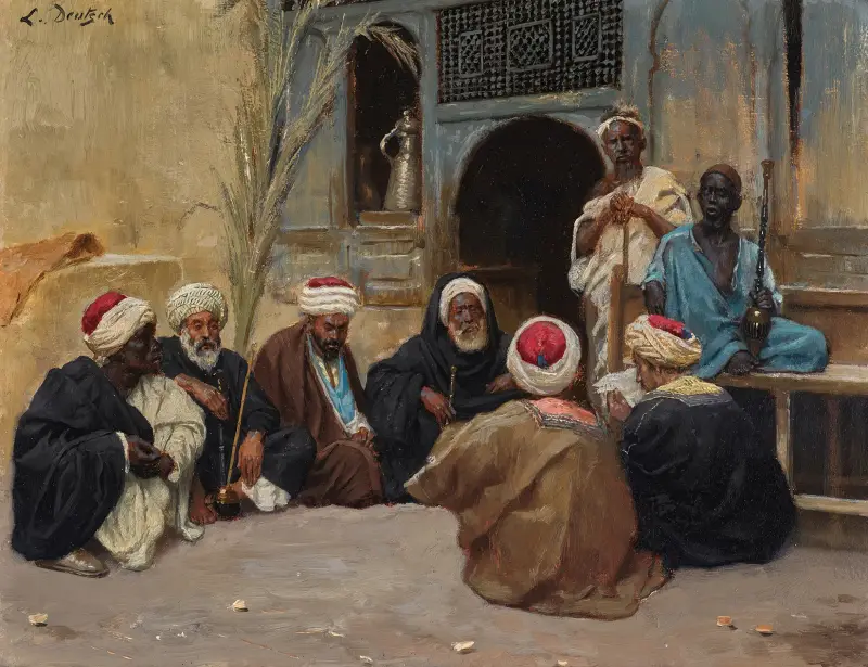 A Council Of Elders av Ludwig Deutsch