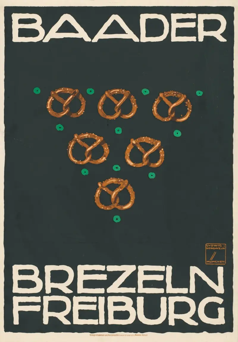 Baader Brezeln Freiburg von Ludwig Hohlwein