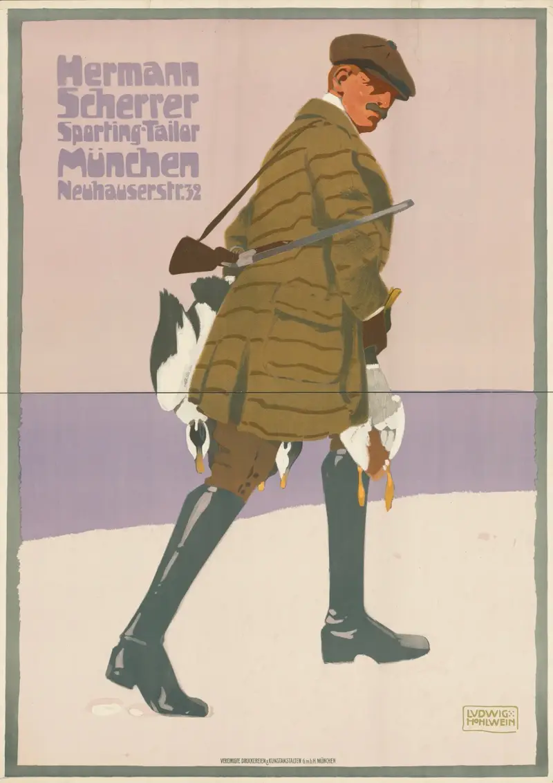 Herrmann Scherrer Sporting-Tailor München von Ludwig Hohlwein