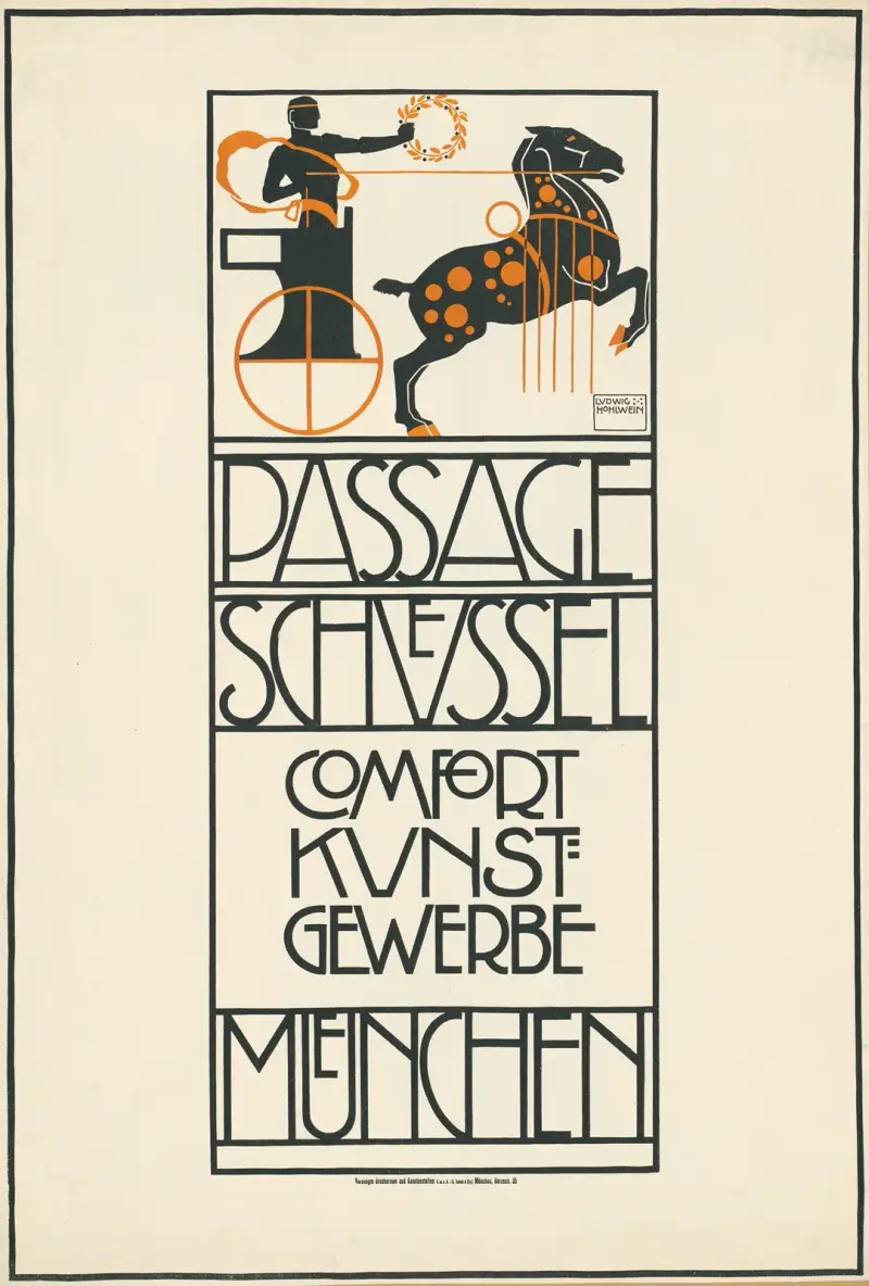 Passage Schüssel. Komfort Kunstgewerbe. München von Ludwig Hohlwein