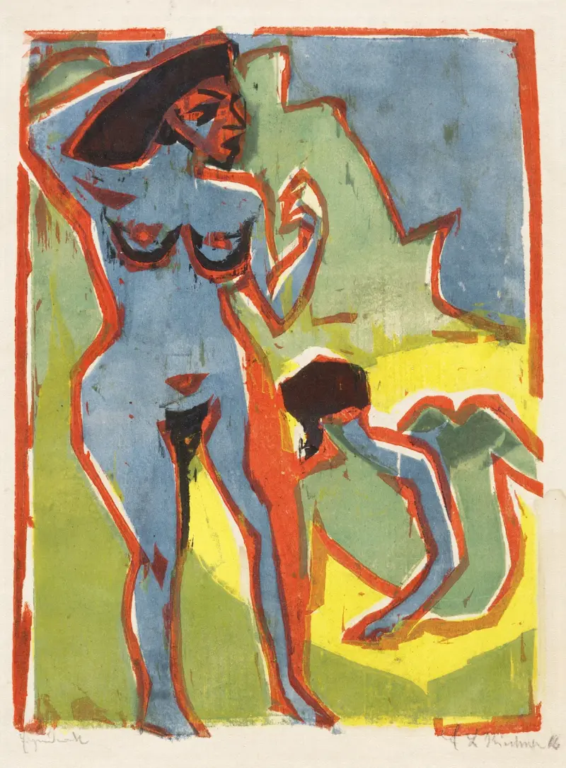 Badende Frauen (Moritzburg) von Ernst Ludwig Kirchner