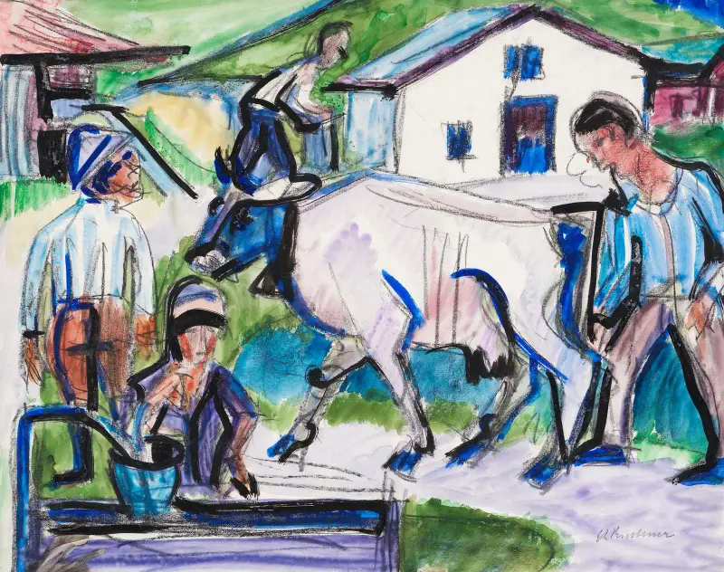 Bauern mit Kuh, Ernst Ludwig Kirchner