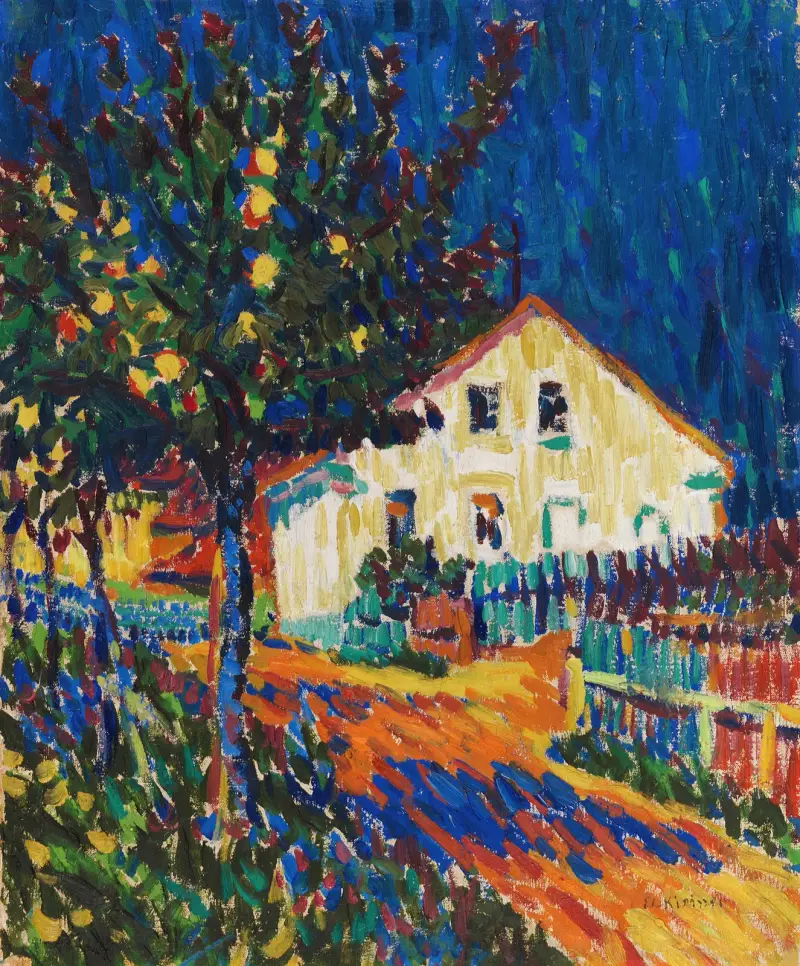 Dorfstraße mit Apfelbäumen av Ernst Ludwig Kirchner