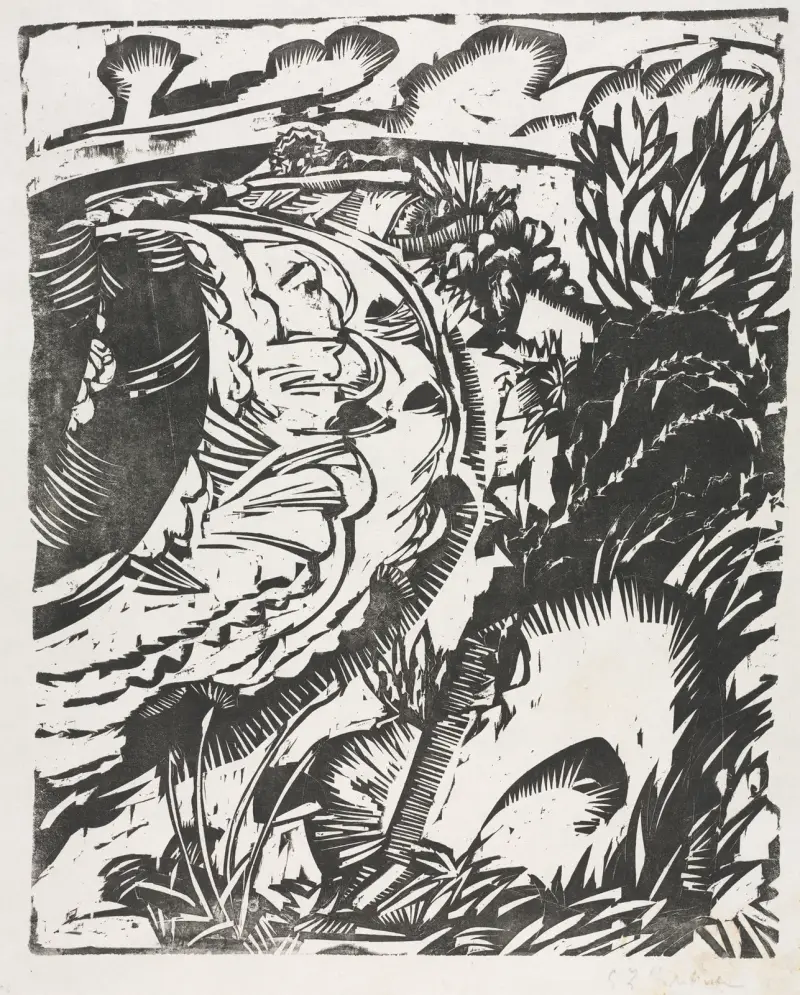 Dune Landscape with a Curving Bay av Ernst Ludwig Kirchner
