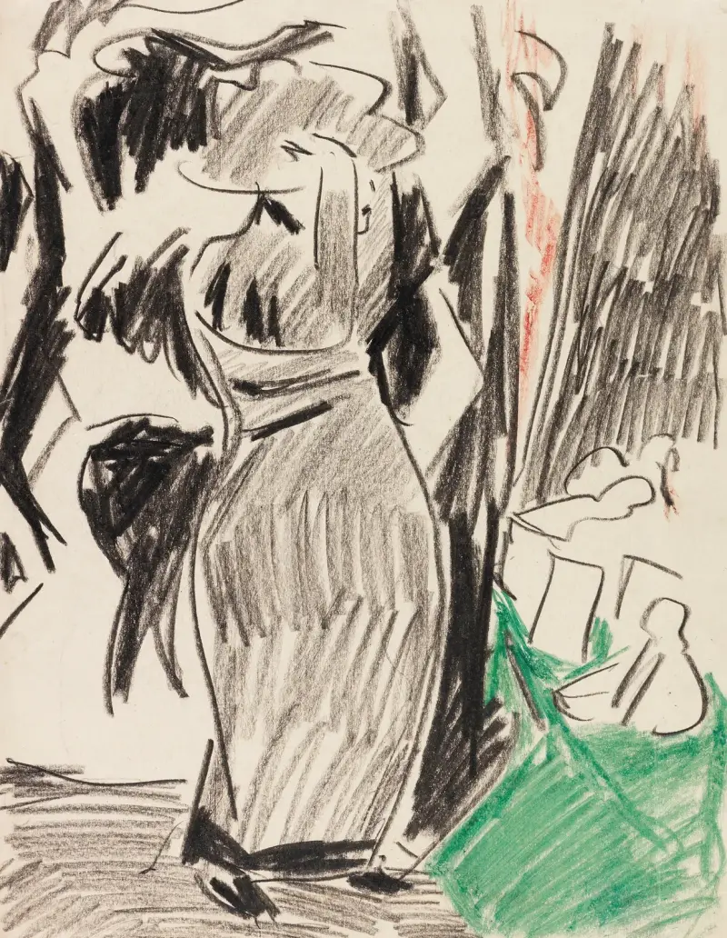 Frau vor dem Spiegel von Ernst Ludwig Kirchner