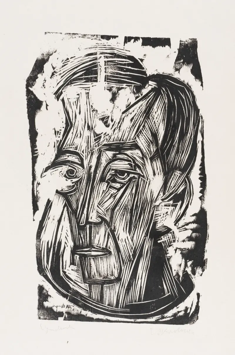 Kopf Dichter Leonhard Frank I av Ernst Ludwig Kirchner