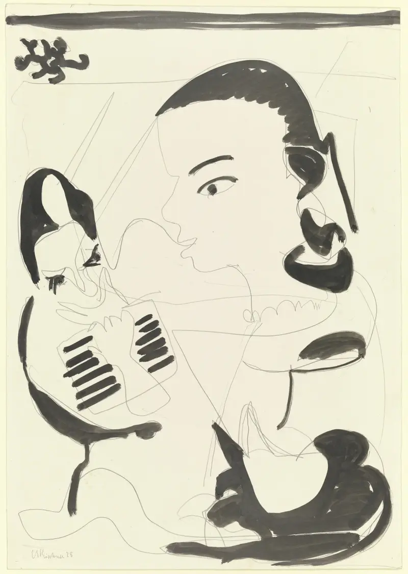 Lesender und junges Mädchen (Störung) av Ernst Ludwig Kirchner
