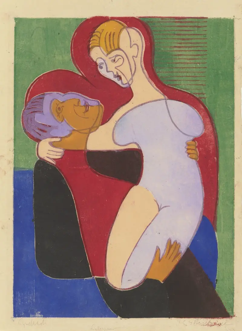 Liebespaar (Elisabeth und Julius Hembus) von Ernst Ludwig Kirchner