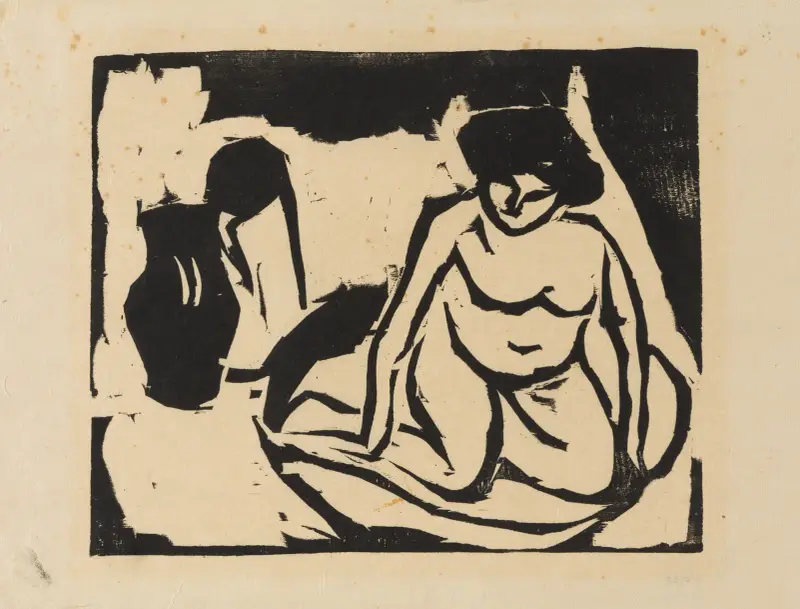 Nude Girl in the Bath av Ernst Ludwig Kirchner