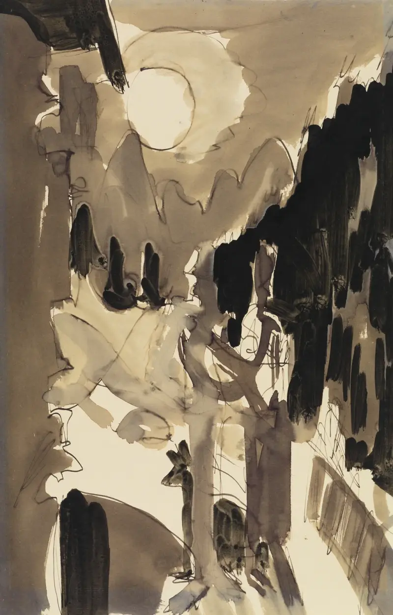 Para w świetle księżyca przed domem, Ernst Ludwig Kirchner