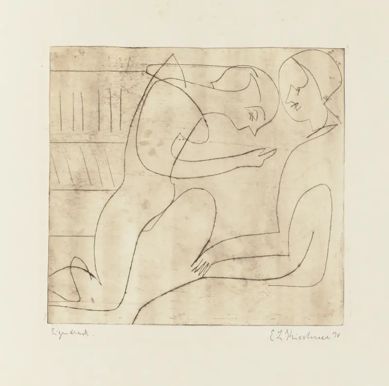 Paar in der Bibliothek av Ernst Ludwig Kirchner