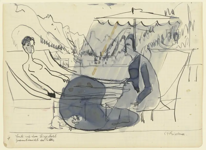 People on the deck chair, 1935 – nr 2 av Ernst Ludwig Kirchner