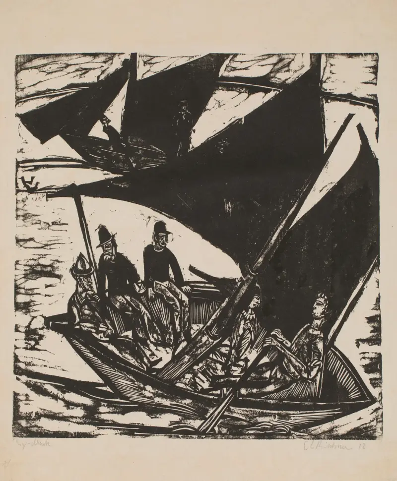 Sailboats at Fehmarn av Ernst Ludwig Kirchner