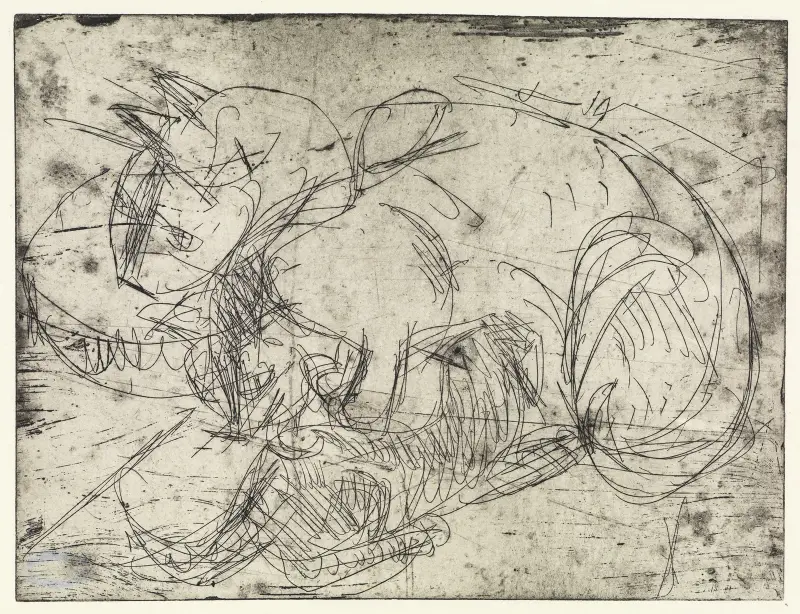 Säugende Katze von Ernst Ludwig Kirchner