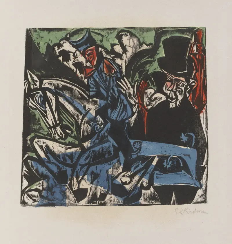 Schlemihls möte med den lille grå mannen på landsvägen av Ernst Ludwig Kirchner