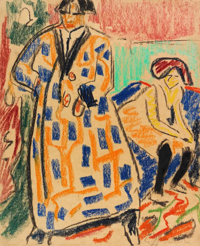 Selbstbildnis mit Modell von Ernst Ludwig Kirchner