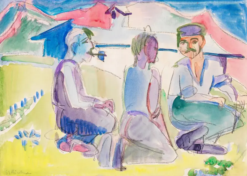 Sitzende Bauern (Lagernde Bauern) von Ernst Ludwig Kirchner