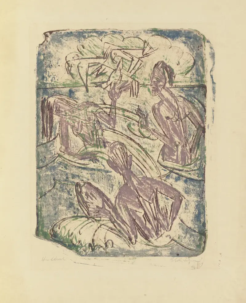 Stříkající koupající se, Ernst Ludwig Kirchner