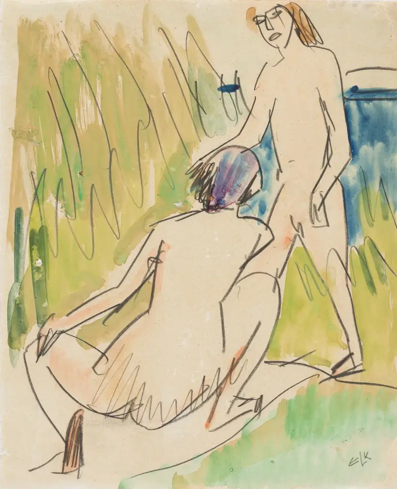 Two Nudes at the Sea—Fehmarn av Ernst Ludwig Kirchner