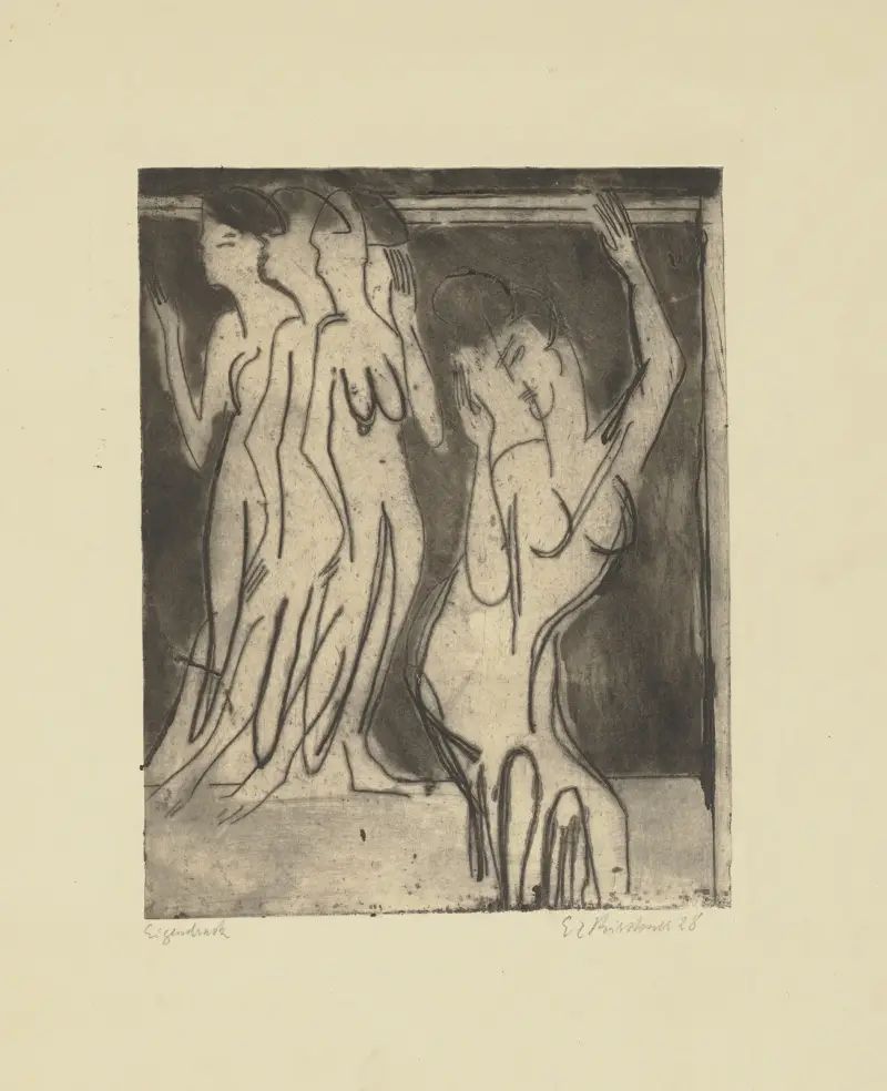 Wigman-Tanzgruppe av Ernst Ludwig Kirchner