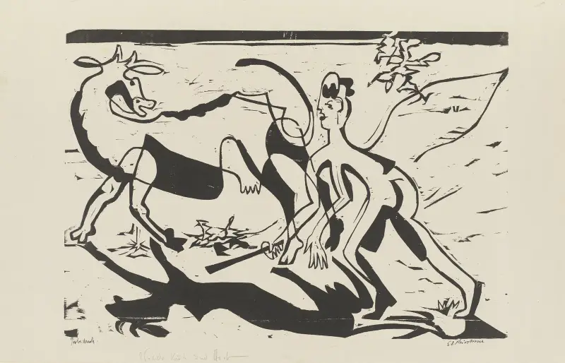 Wilde Kuh und Hirt von Ernst Ludwig Kirchner