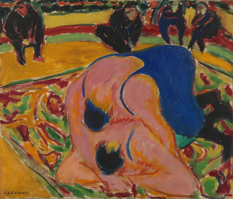 Wrestlers in a Circus av Ernst Ludwig Kirchner