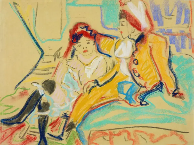 Dwie dziewczyny na otomanie, Ernst Ludwig Kirchner