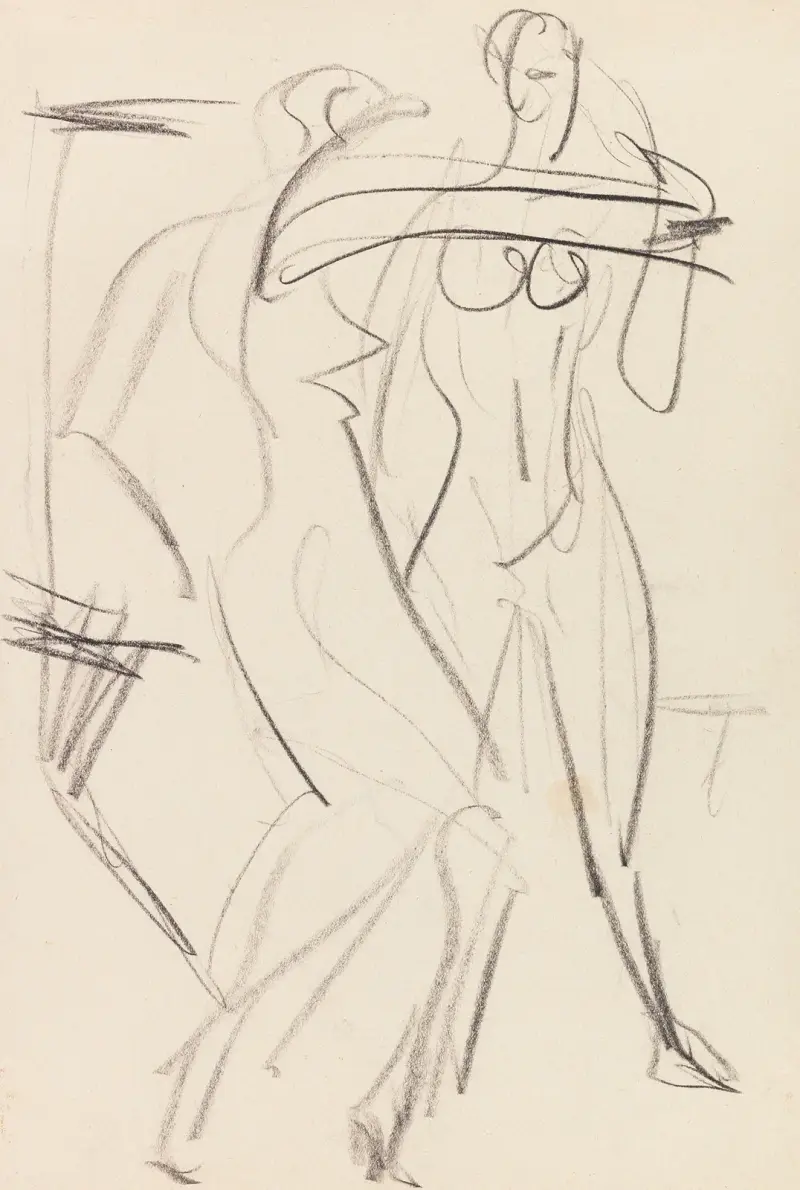 Zwei weibliche Akte, 1930 av Ernst Ludwig Kirchner