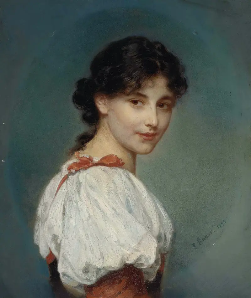 Italian Girl av Ludwig Knaus