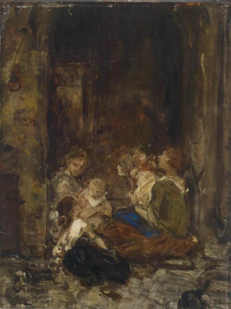 Studie matky s dětmi, Ludwig Knaus