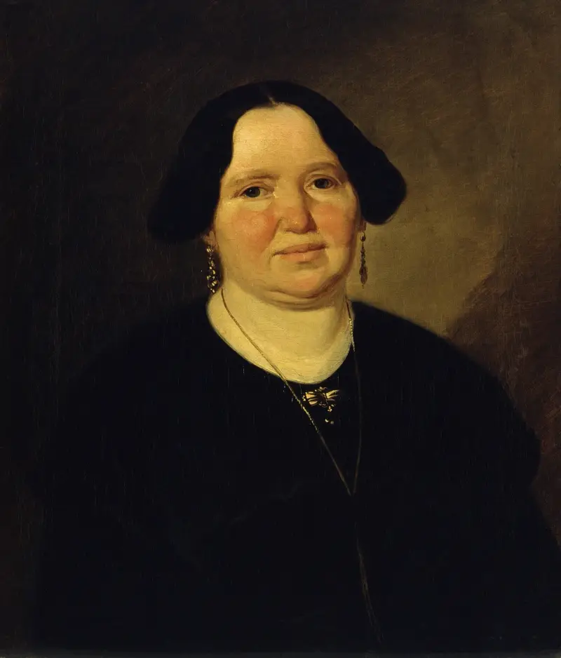 Portrait of Mrs. Müller av Ludwig Knaus