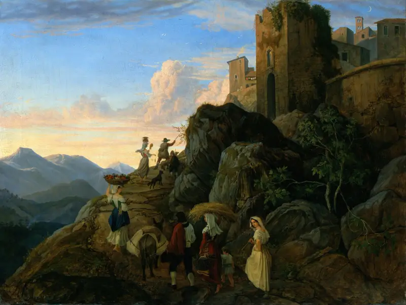 Civitella (Abend) von Adrian Ludwig Richter