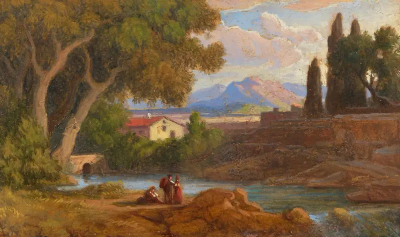 Landschaft bei den Sabiner Bergen (Rocca di Mezzo) av Adrian Ludwig Richter