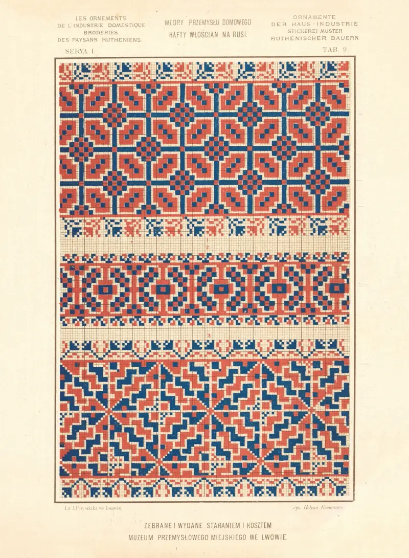 Les ornements de l’industrie domestique – Broderies des paysans Rutheniens vol.2 Pl.09 av Ludwik Wierzbicki