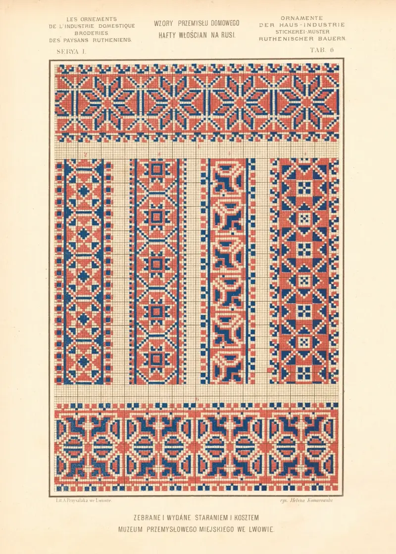 Les ornements de l’industrie domestique – Broderies des paysans Rutheniens vol.2 Pl.06 av Ludwik Wierzbicki