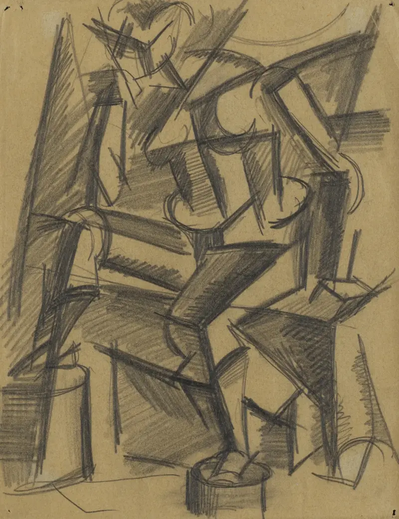 Ohne Titel (Sitzender Akt), 1914 von Lyubov Popova