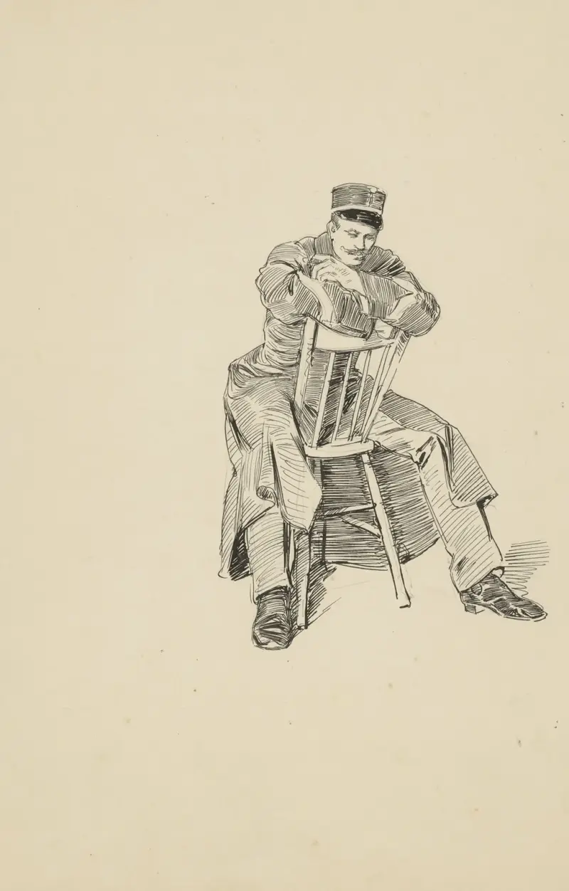 Żołnierz siedzący na krześle, 1898 – Nr. 2, Hendrik Maarten Krabbé