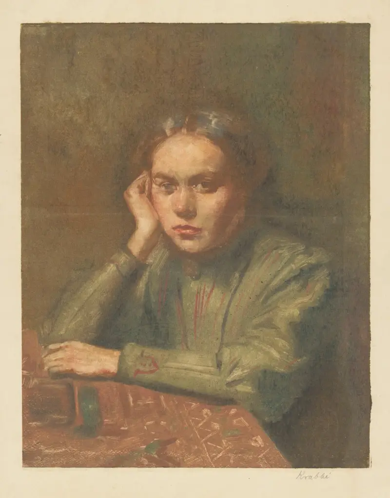 Portrait of a woman av Hendrik Maarten Krabbé