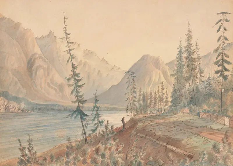 Indianby ovanför Fort Hope av James Madison Alden