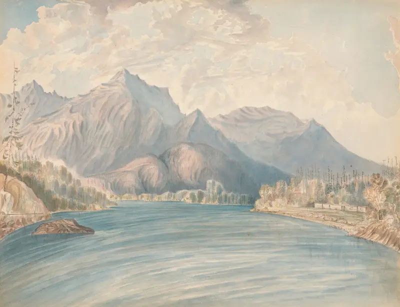 Harrisonflodens mynning, en gren av Fraserfloden av James Madison Alden