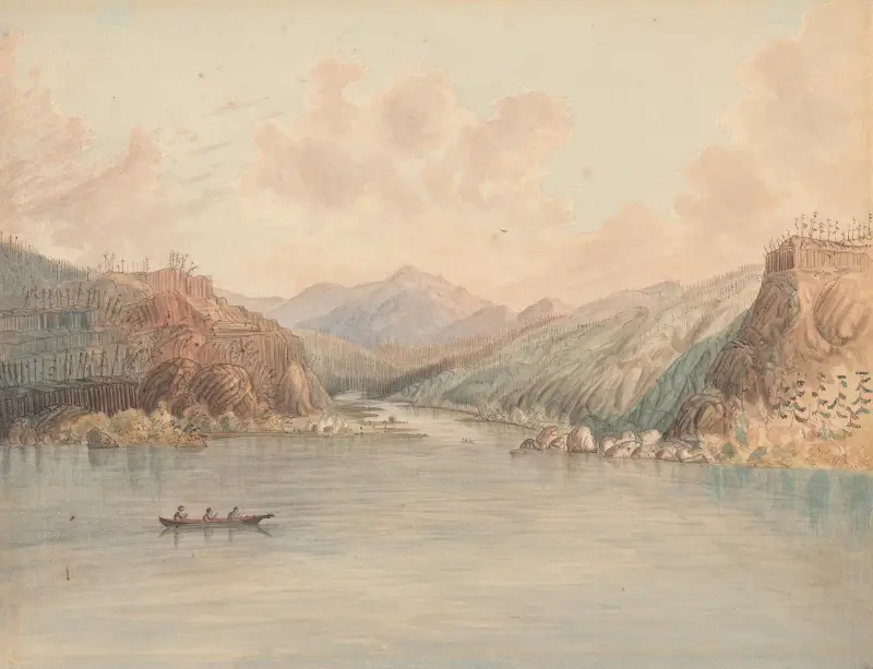 Mynningen av White Salmon River (ovanför Cascades) av James Madison Alden
