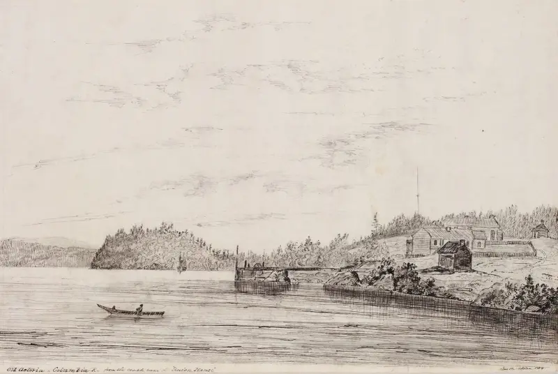 Old Astoria – Columbia R. from the beach near the ‘Union House av James Madison Alden