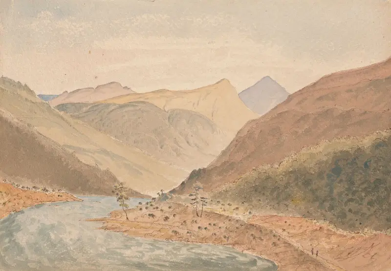 Flod genom en bergskedja av James Madison Alden