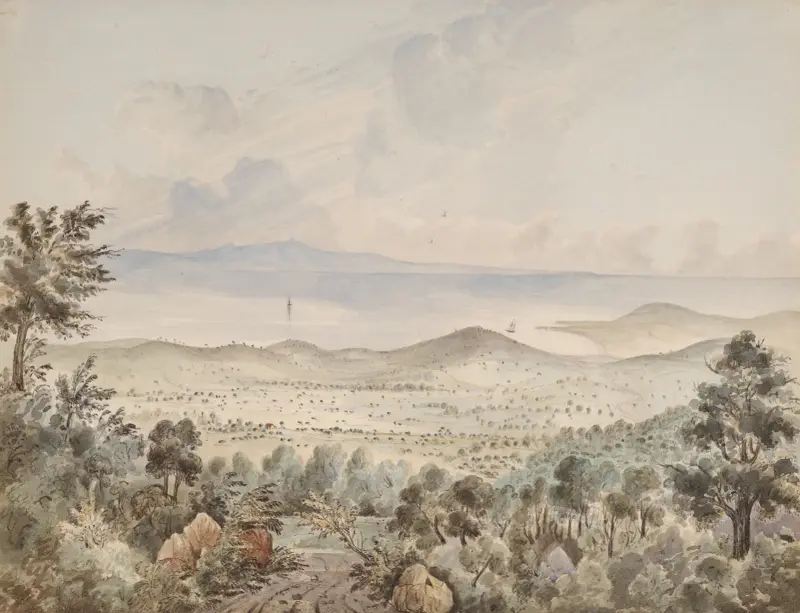 Dal vid Montecito nära Santa Barbara, Kalifornien av James Madison Alden