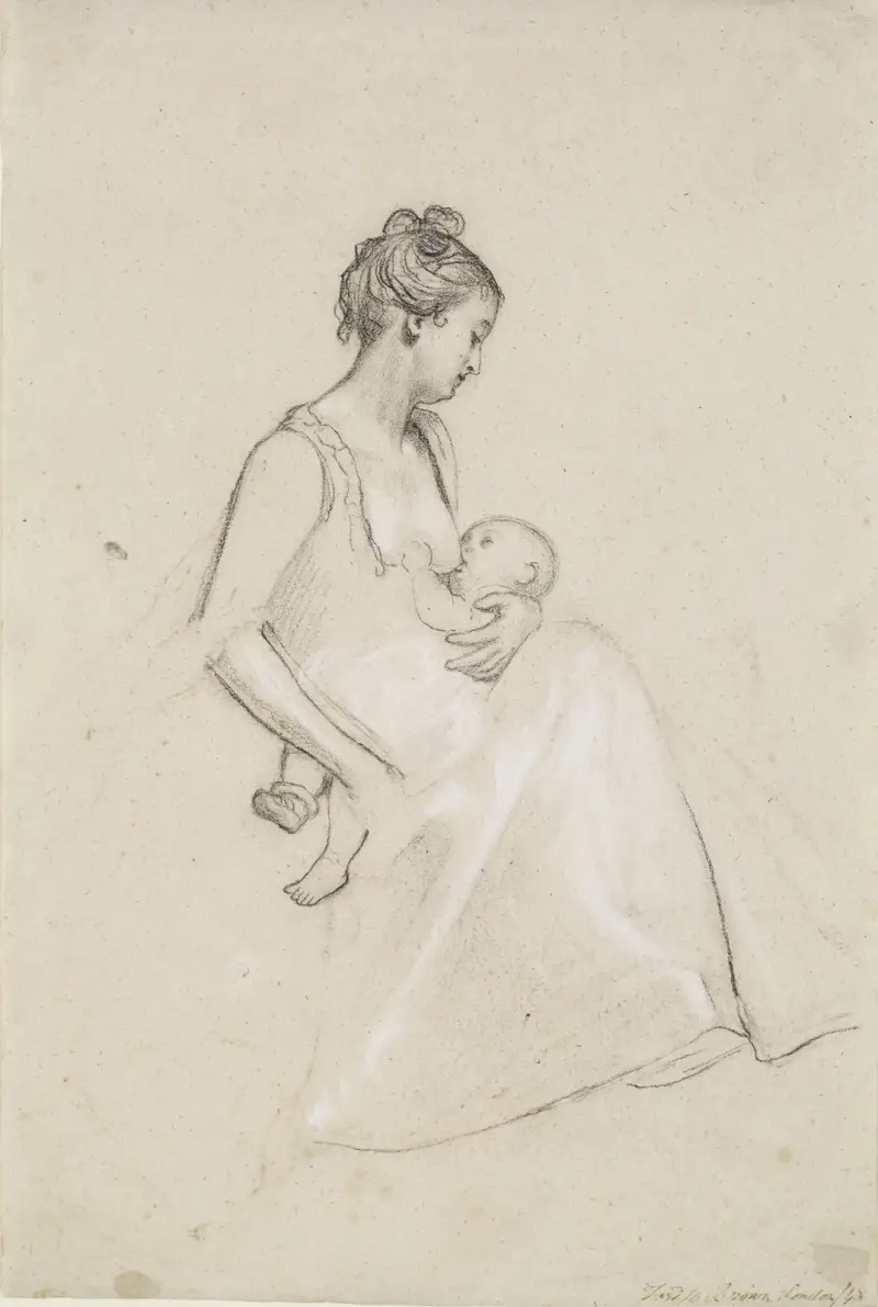 Infant’s Repast – Study of a Mother and Child av Ford Madox Brown