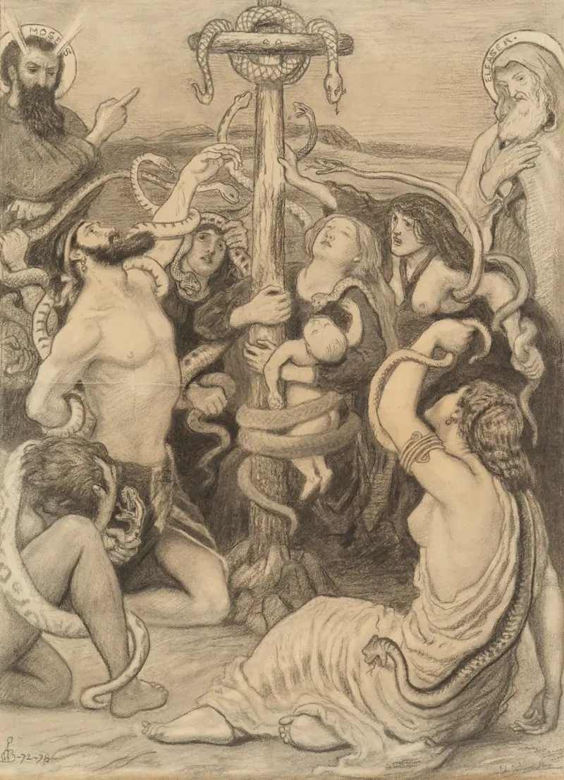 Mose und die eherne Schlange von Ford Madox Brown