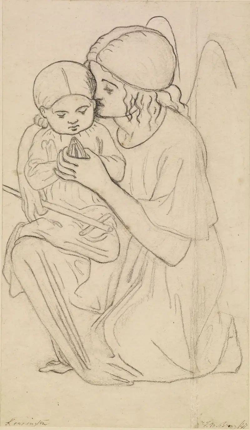 Our Ladye of Good Children – Angel Holding a Child av Ford Madox Brown