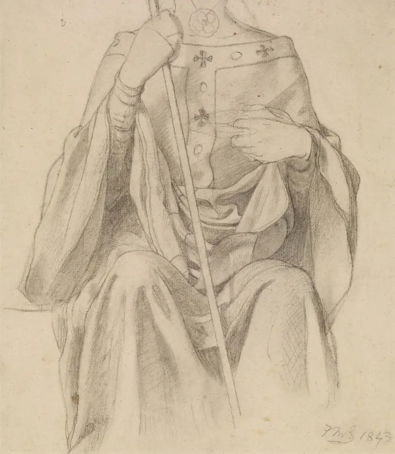 The Spirit of Justice – Drapery Study for a female Figure av Ford Madox Brown